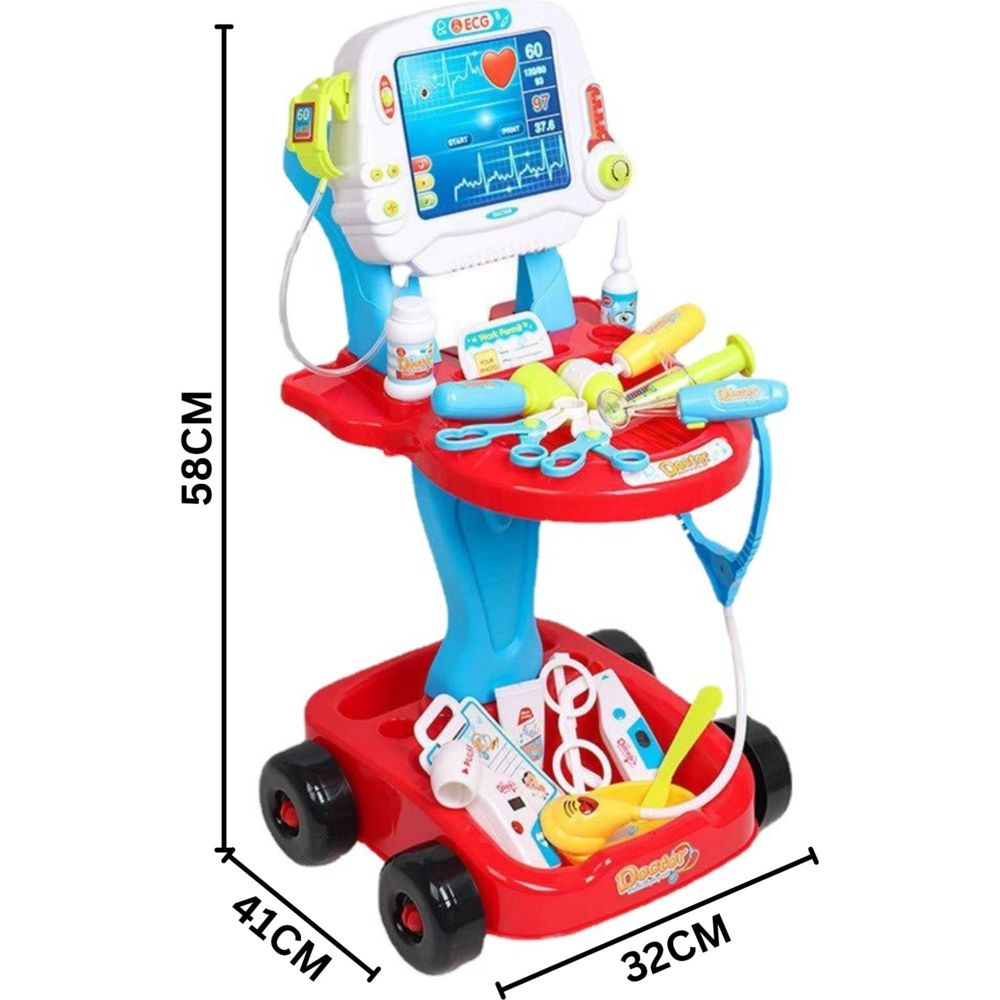 Little Angel Kids Toys Doctor Play Set With Medical Cart With Sound