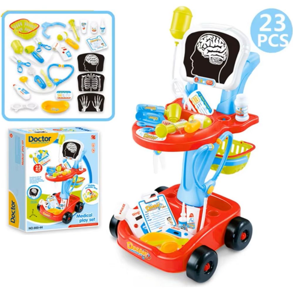 Little Angel Kids Toys Doctor Play Set With Medical Cart With Sound