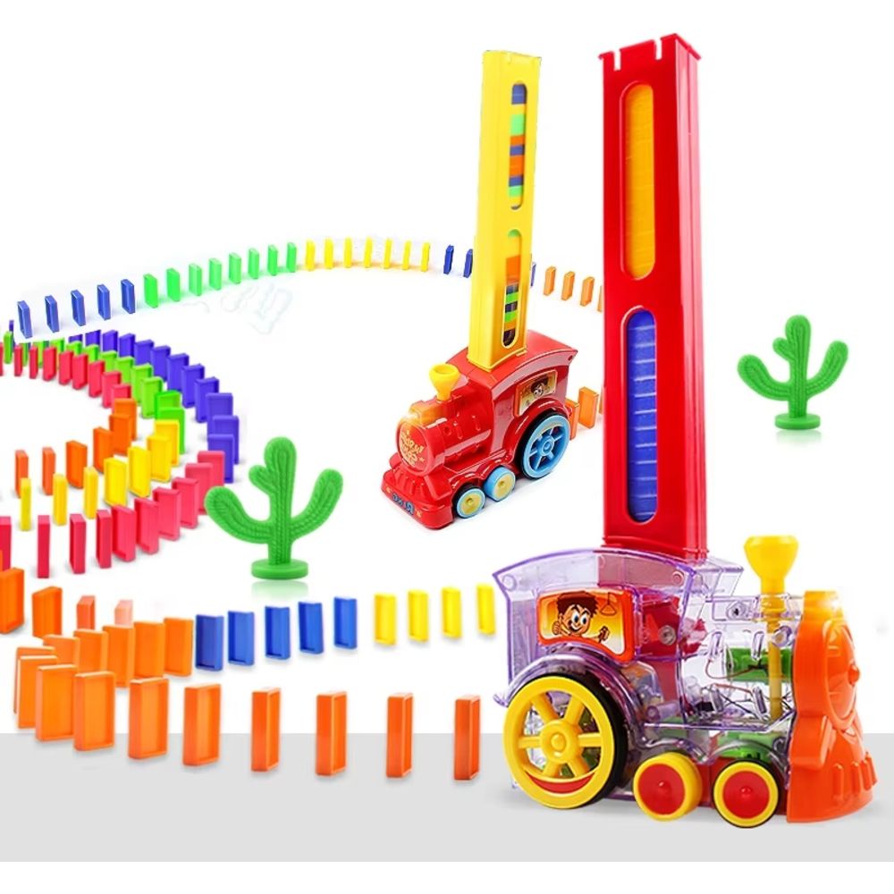 ليتل أنجل - مجموعة قطار الدومينو الكهربائي مع مكعبات للأطفال