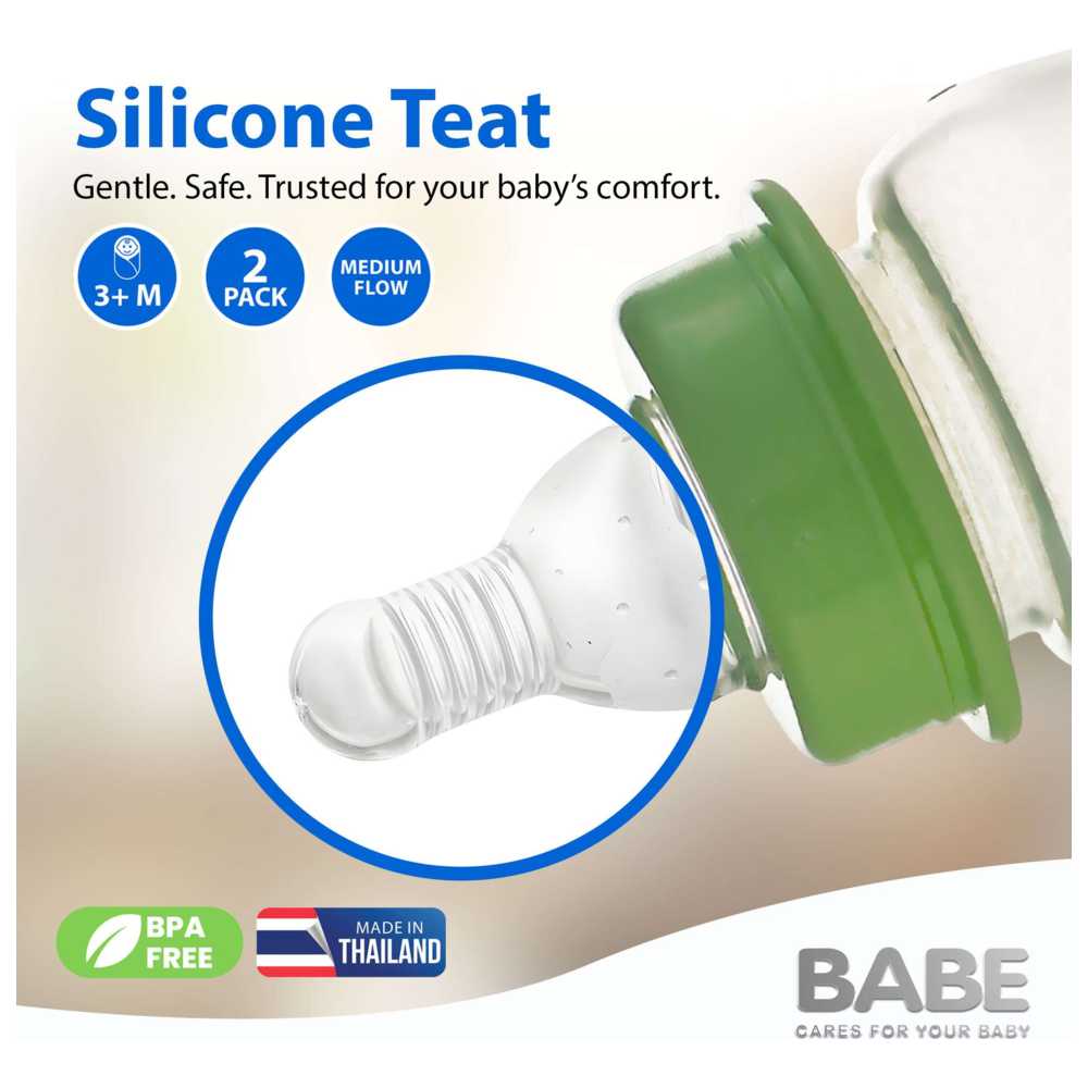Babe - Baby Anti-Colic Silicon Nipple - Pack of 2