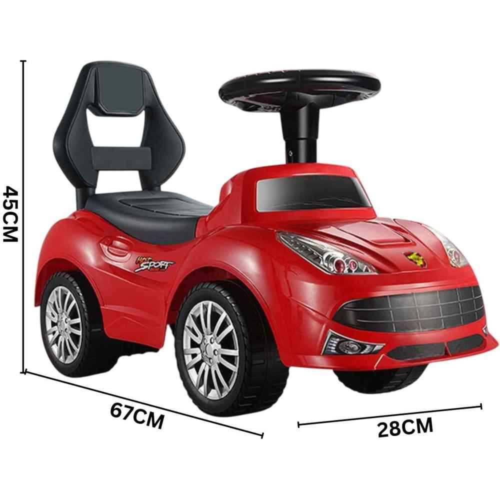 ليتل أنجل - لعبة سيارة دفع للأطفال مع عجلة قيادة - لون أحمر