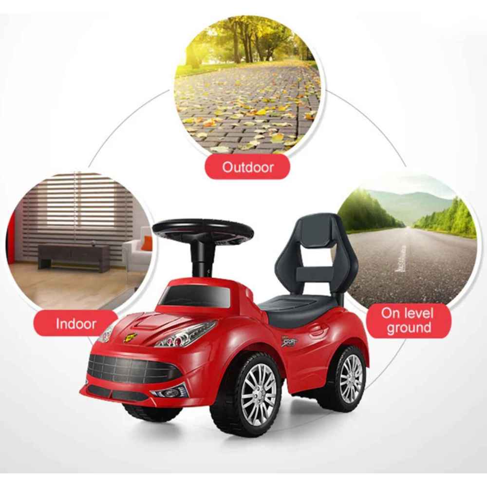 ليتل أنجل - لعبة سيارة دفع للأطفال مع عجلة قيادة - لون أحمر