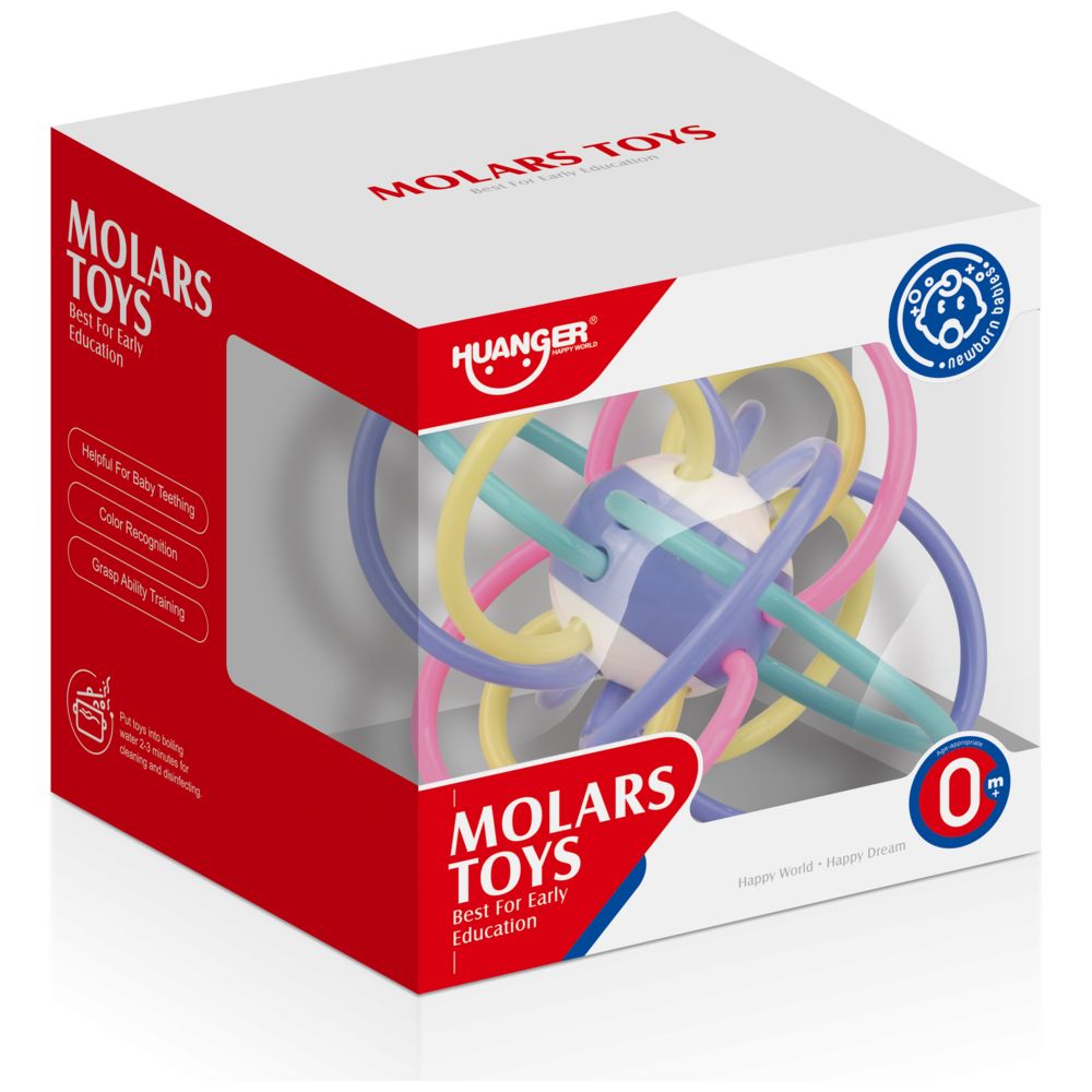 هوانجر - لعبة كرة خشخيشة التسنين للأطفال - متعددة الألوان