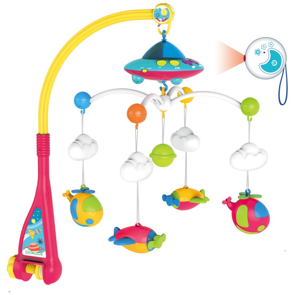 هوانجر - لعبة موسيقية دوارة متحركة لسرير الطفل - متعددة الألوان