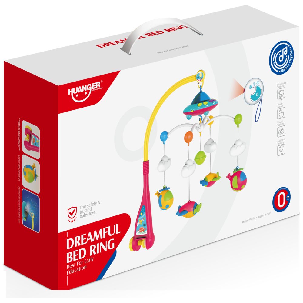 هوانجر - لعبة موسيقية دوارة متحركة لسرير الطفل - متعددة الألوان