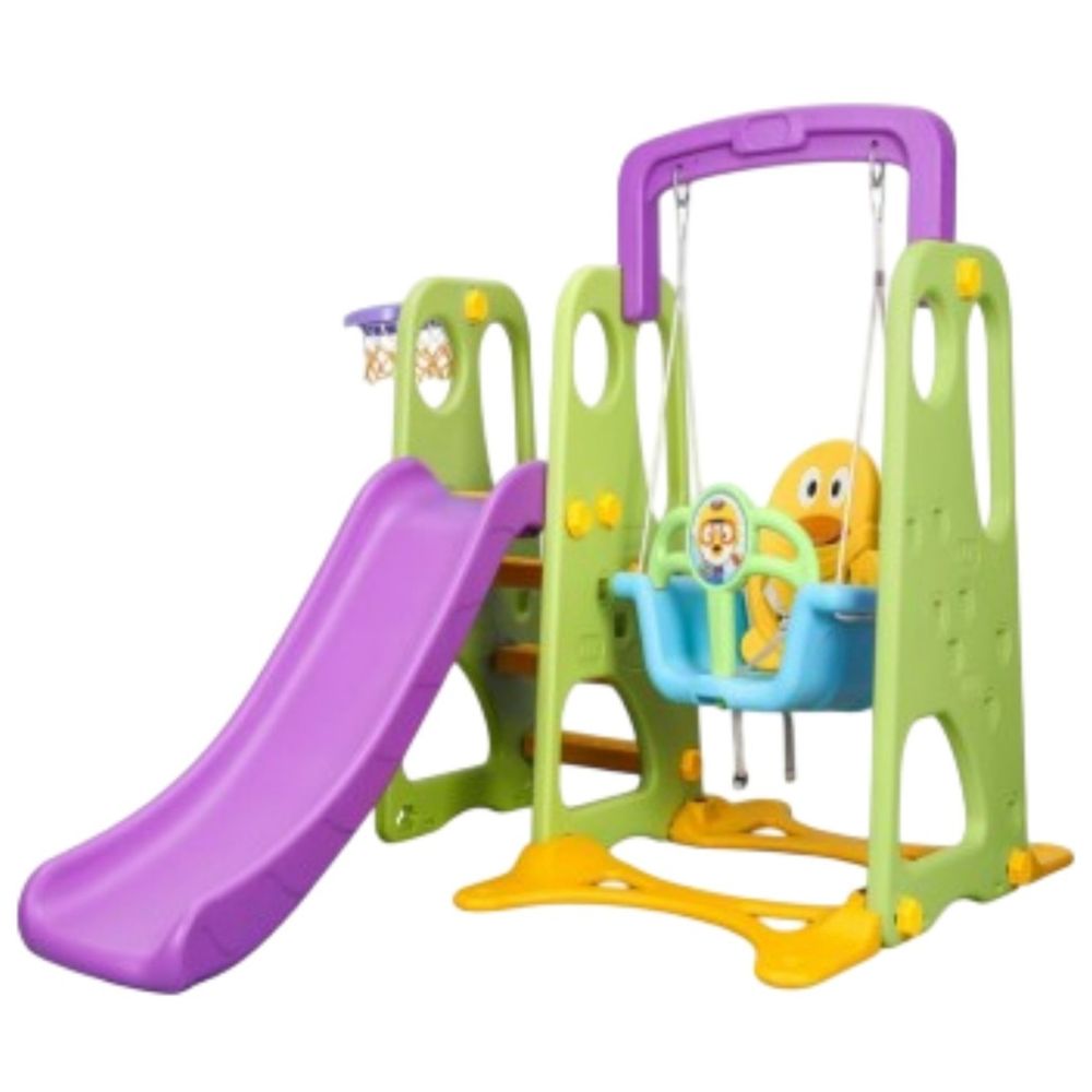 ليتل أنجل- مجموعة ألعاب 3 في 1 للأنشطة والتزحلق والتأرجح للأطفال