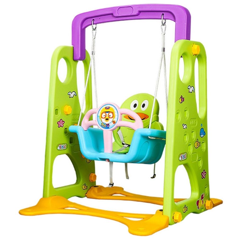 ليتل أنجل- مجموعة ألعاب 3 في 1 للأنشطة والتزحلق والتأرجح للأطفال