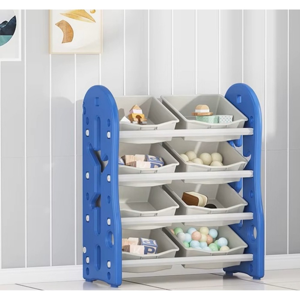 Little Angel Toy Storage Organizer With Bins For Kids Room-Blue