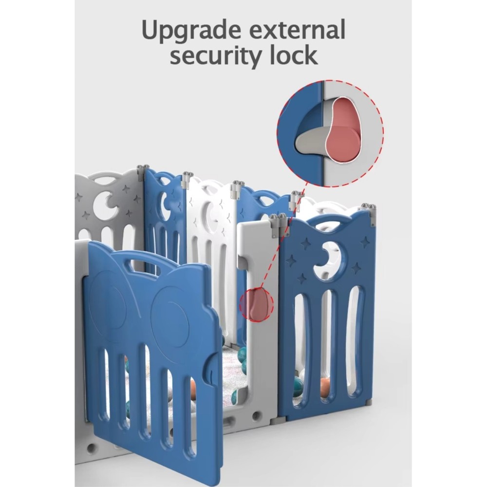 Little Angel Foldable Baby Playpen With Fence For Indoor -Pink