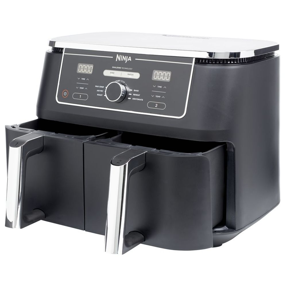 نينجا - مقلاة هوائية فودي ماكس بسلّتين - 2470 واط - 9.5 لتر - أسود