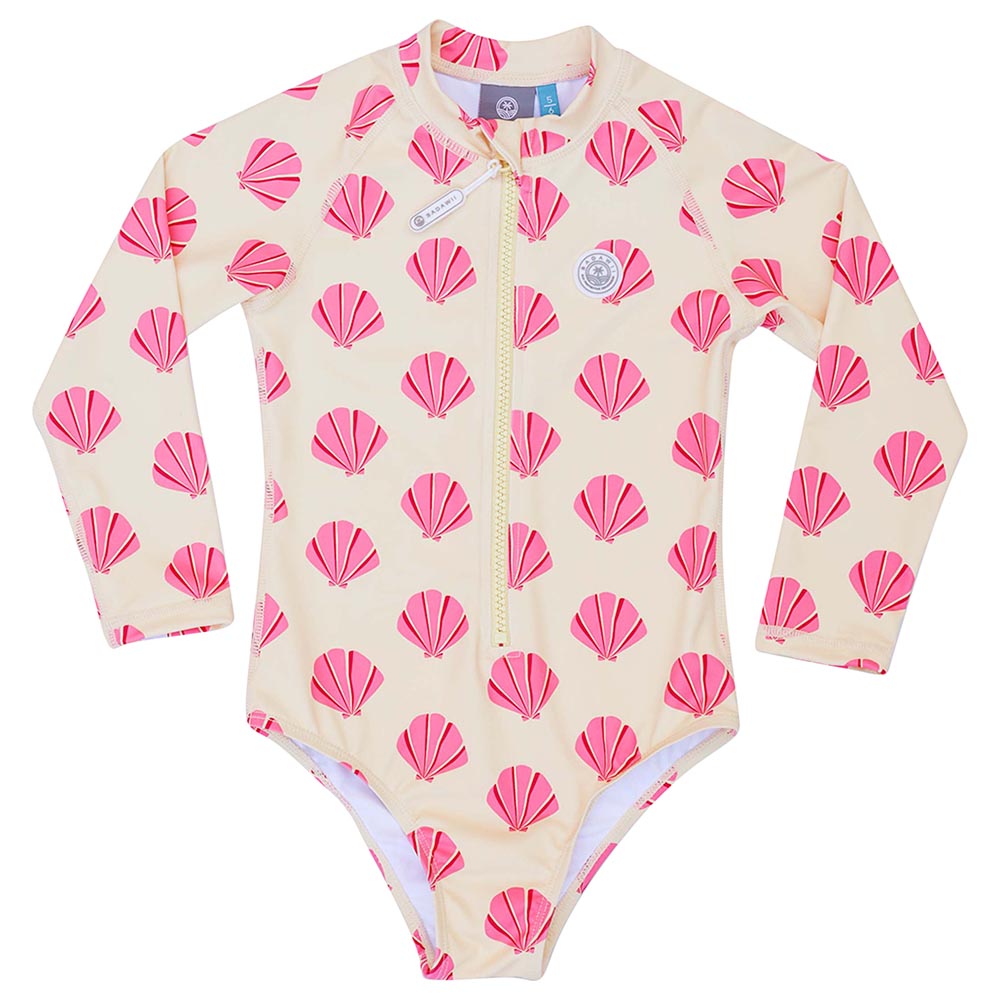 Badawii Beachwear - Girl Swimsuit Beach Shells - Sunny Yellow