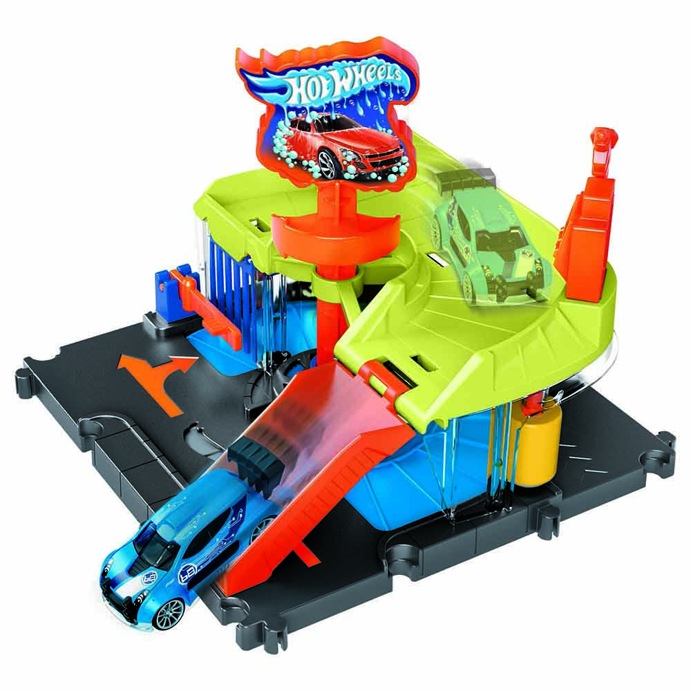 Hot Wheels City Downtown Car Wash Speed Clean Playset