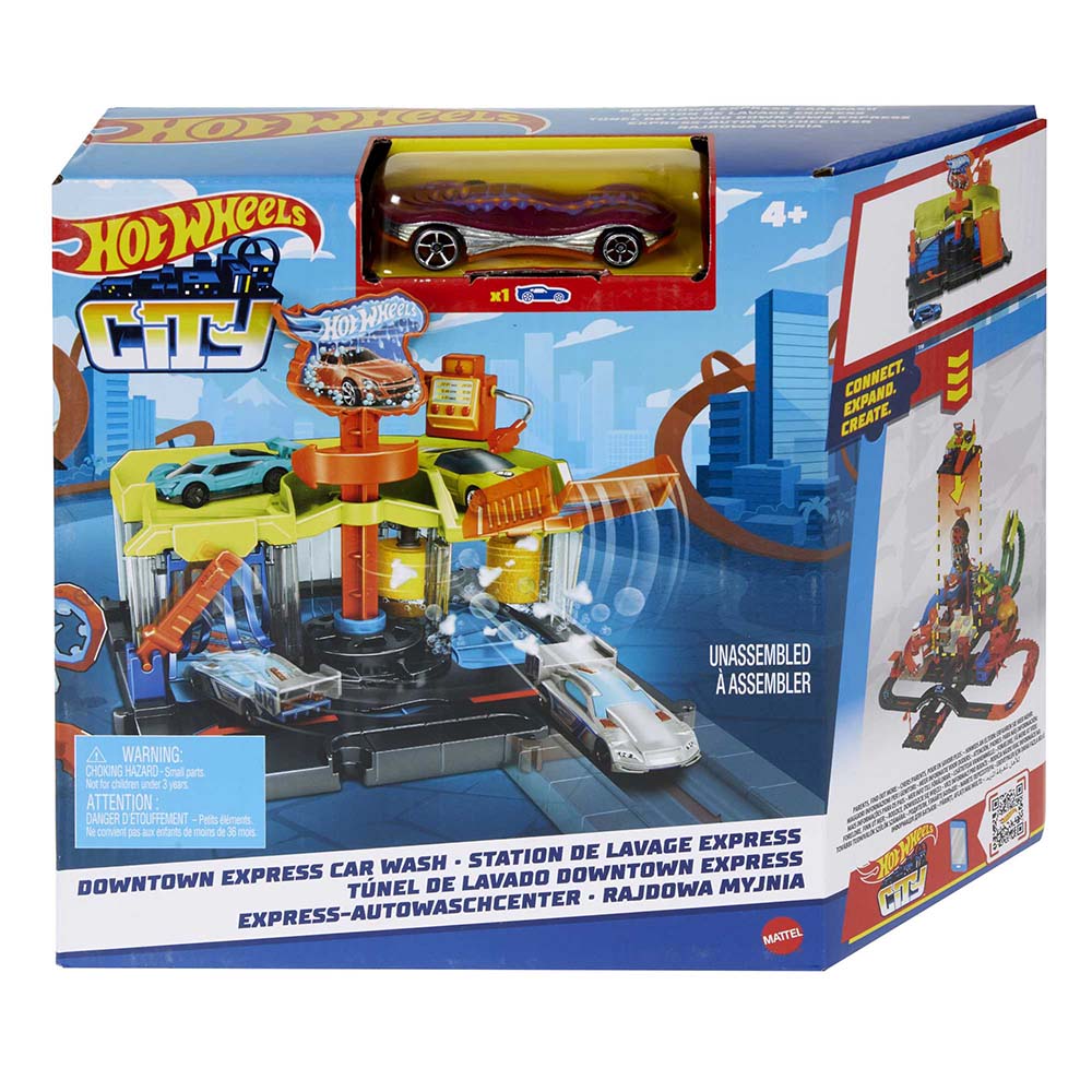 Hot Wheels City Downtown Car Wash Speed Clean Playset
