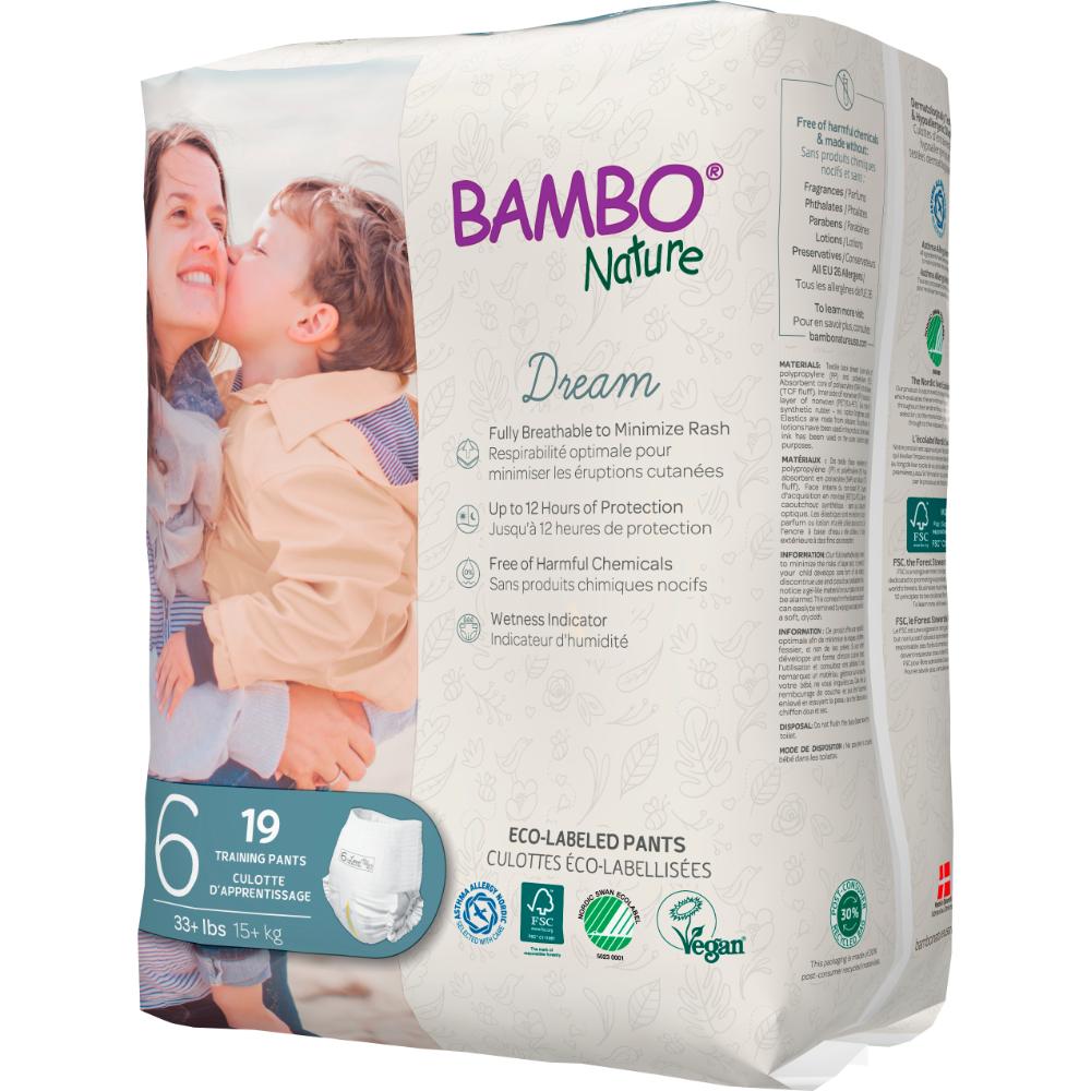 Bambo Nature Eco - Friendly Diapers Pants, Size 6, 15+kg, 95 Pants, Mega Pack - Pack of 5