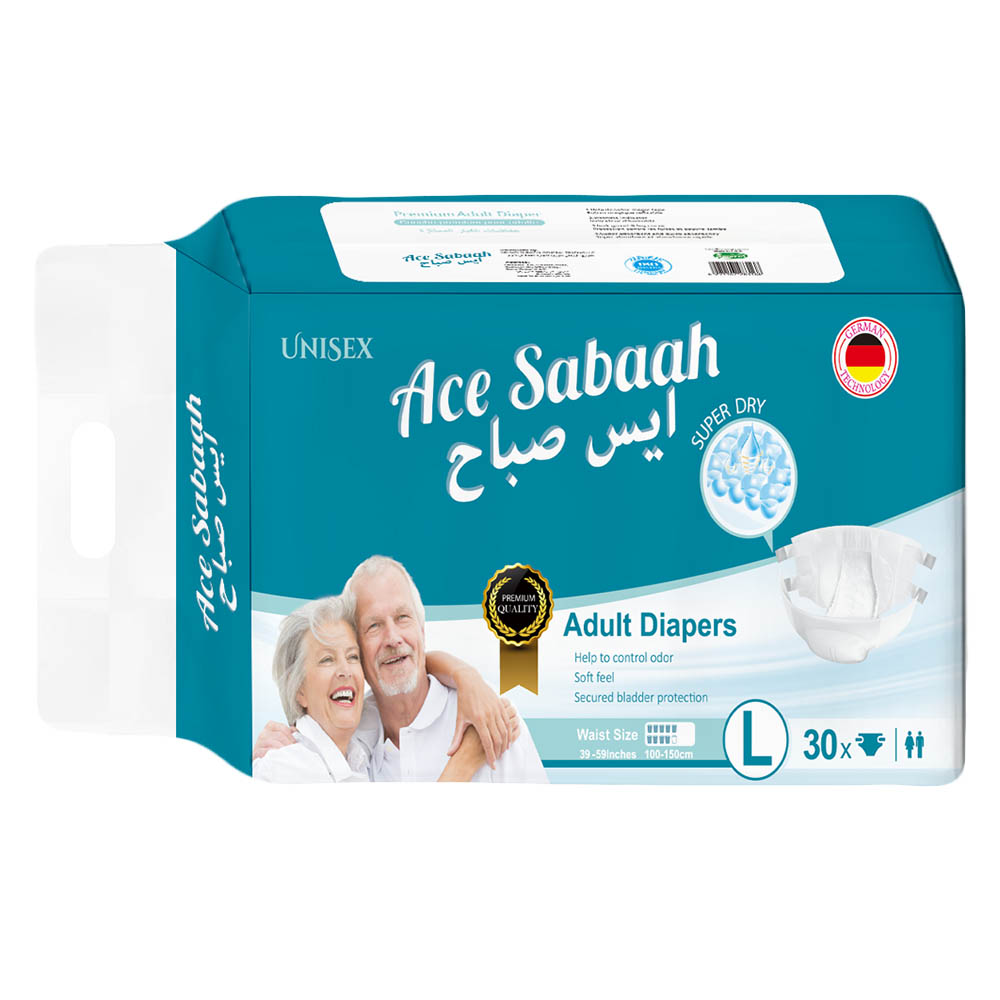 Ace Sabaah - Premium Adult Diapers - 30 Diapers - Large
