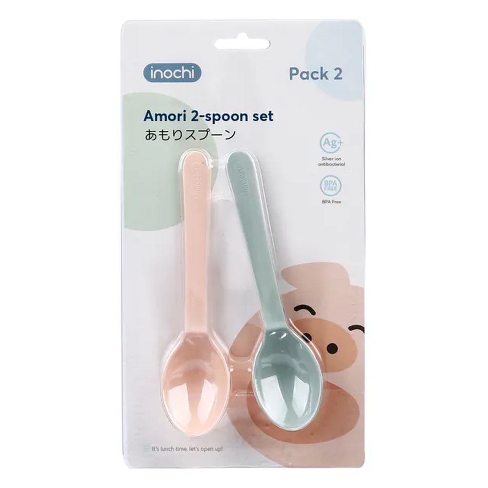 Inochi Amori Spoons - 2pc Set - Light Pink & Tea Green