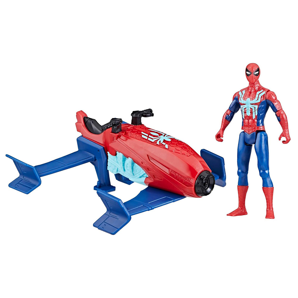 مارفل - مجسم سبايدرمان مع طائرة جت بلاست - 4 إنش - عدد 2