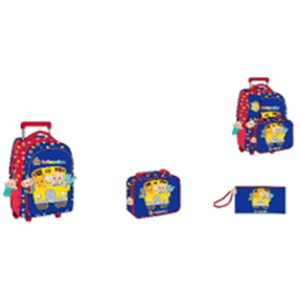Cocomelon - Trolley Bag 14-inch With Lunch Bag And Pencil Case
