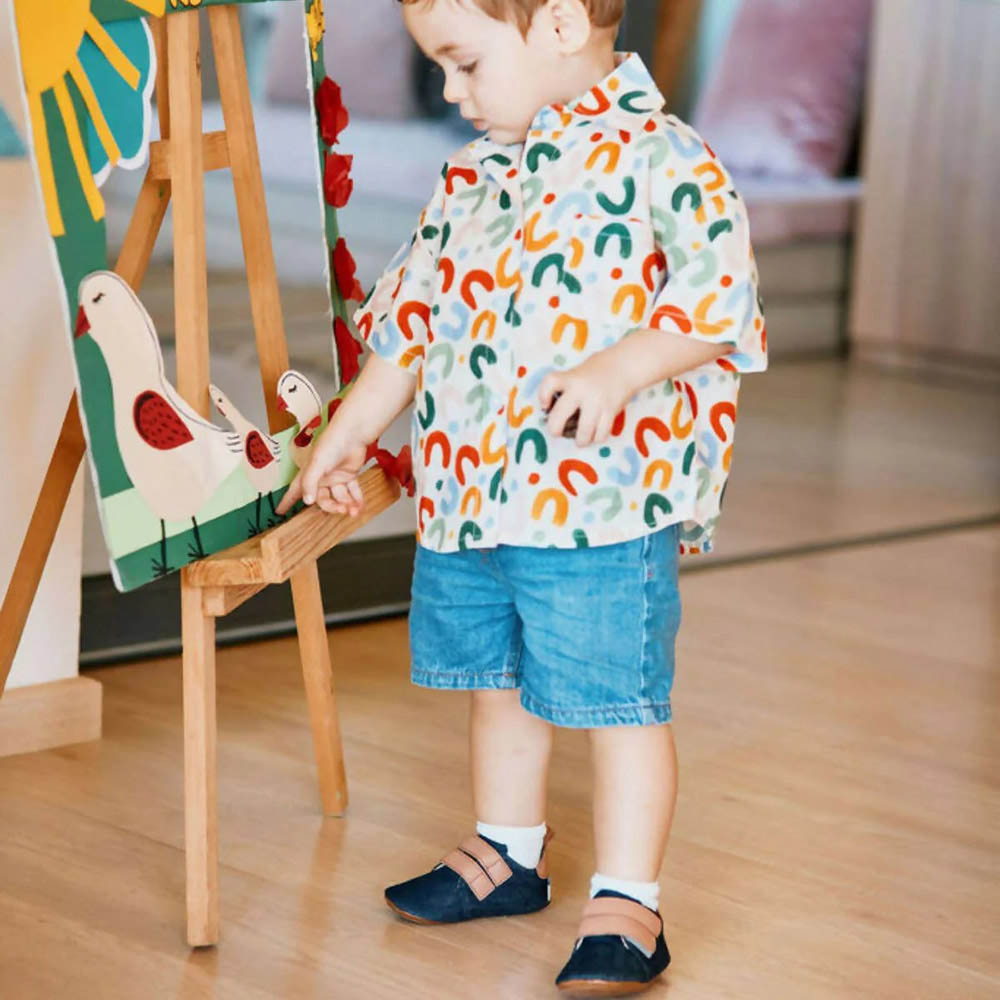 هوب - حذاء زين بنعل طري وياقة منخفضة - جينز معاد تدويره