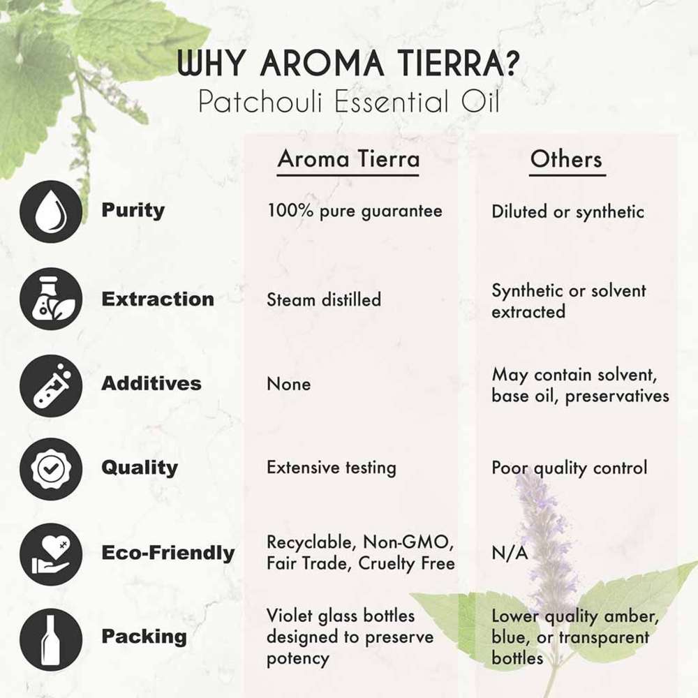Aroma Tierra - Organic Patchouli Essential Oil - 10ml
