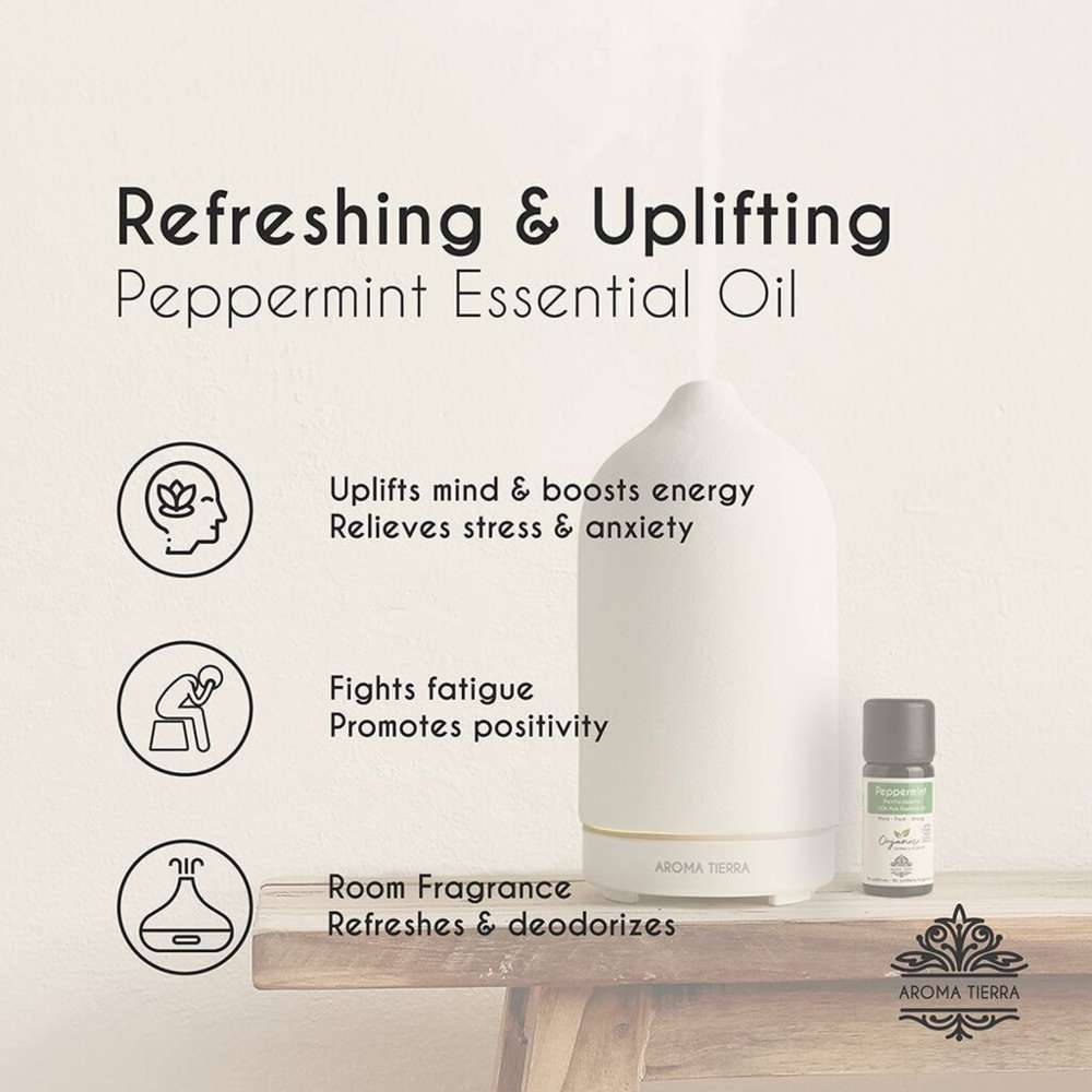 Aroma Tierra - Organic Peppermint Essential Oil - 10ml
