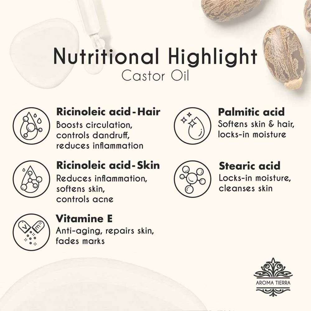 أروما تييرا - زيت خروع عضوي - 100 مل