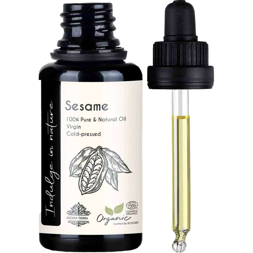 أروما تييرا - زيت سمسم عضوي - عصر بارد - 30 مل