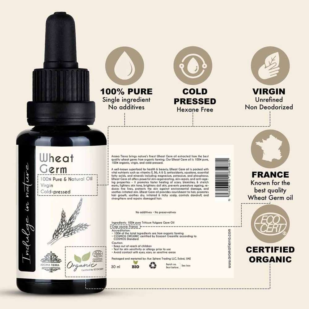 Aroma Tierra - Wheat Germ Oil - Repairs/Regenerates - 30ml