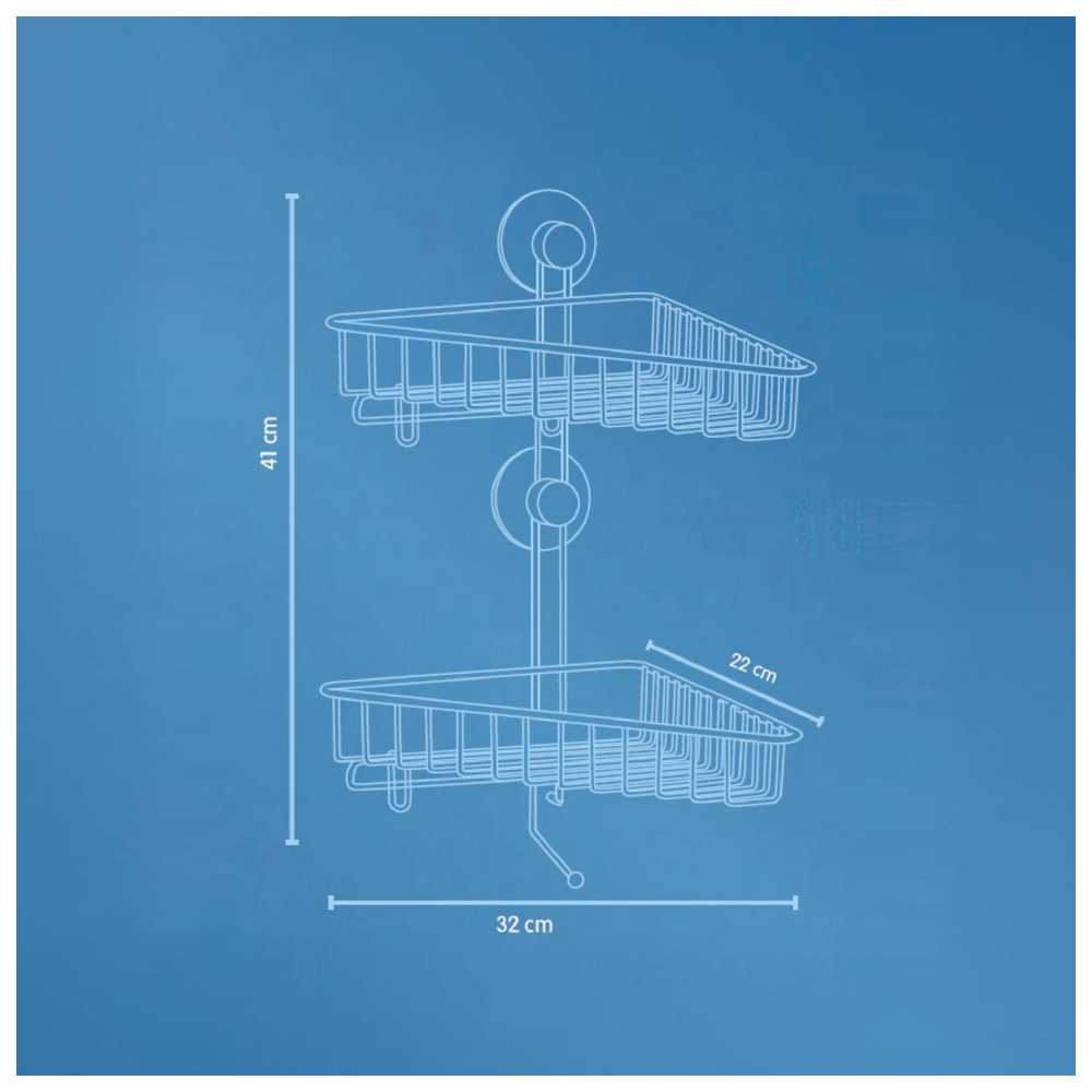 Everloc - Corner Shelf, Kitchen & Bathroom Organizer - 2 Shelves
