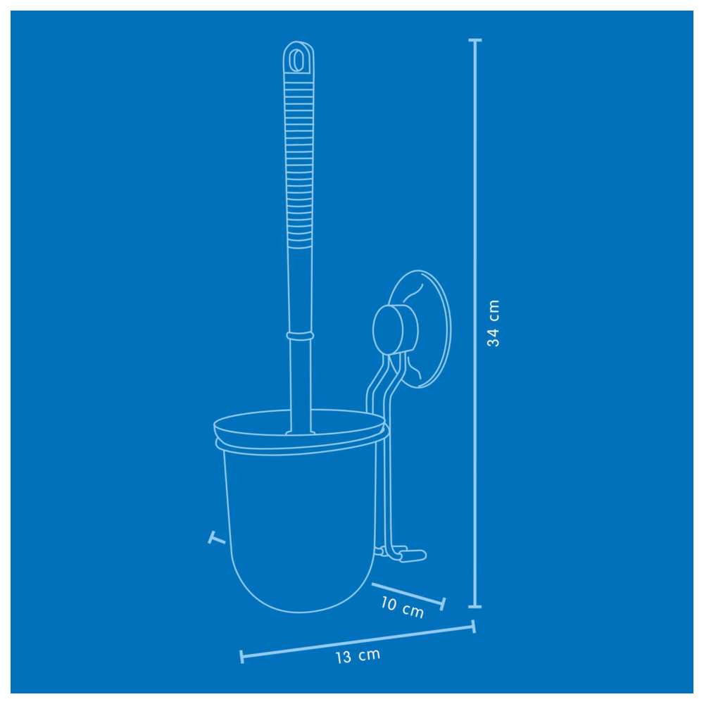 Everloc - Toilet Brush With Holder, Bathroom Organizer