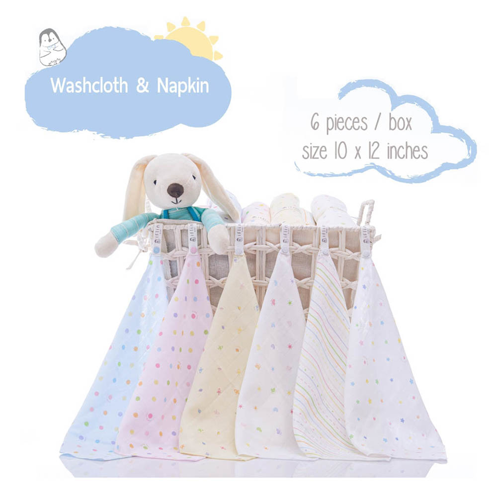 إيفلين بيبي - منشفة صغيرة ومنديل ماي هاندي خيزران - مخطط - عدد 6