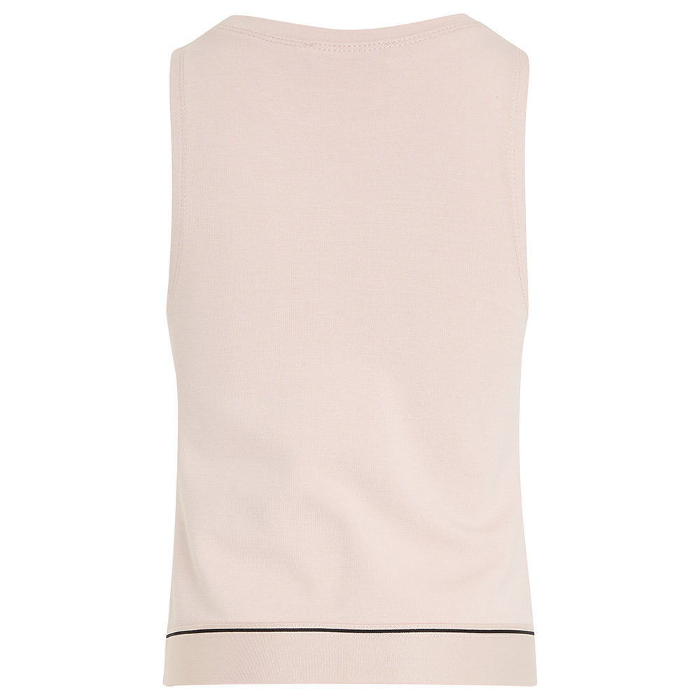 كالفن كلاين - بلوزة بونتو بدون أكمام بشريط مع شعار - زهري