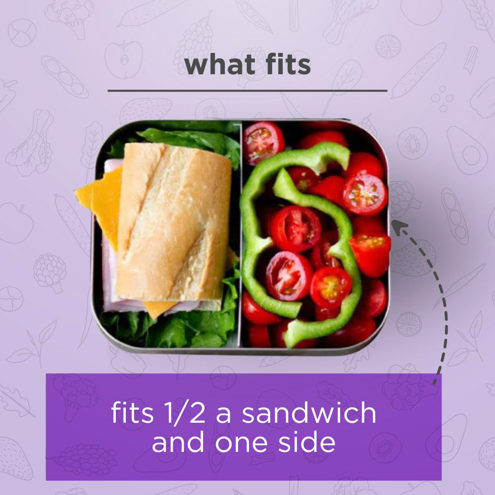 Lunchbots - Duo Bento Stainless Steel Lunchbox - 600ml - Aqua