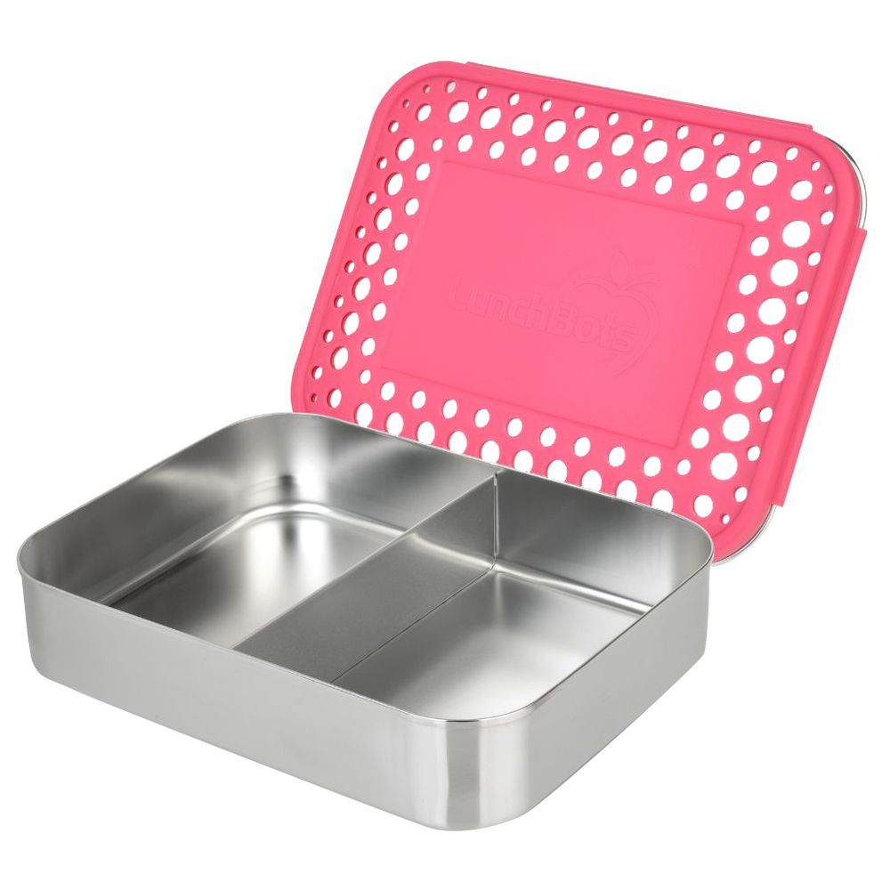 Lunchbots Duo Bento Stainless Steel Lunchbox - 600ml - Pink