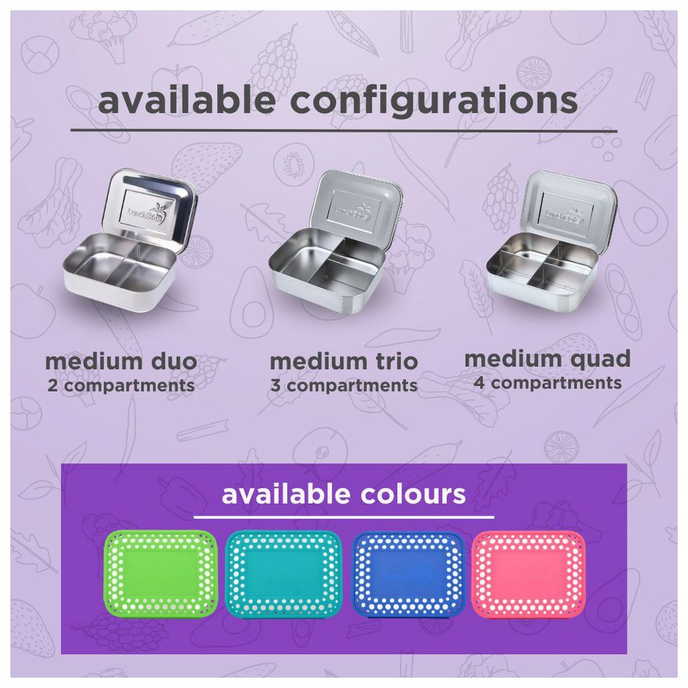لانشبوتس - صندوق غداء مزدوج ستانلس ستيل - 600 مل - زهري