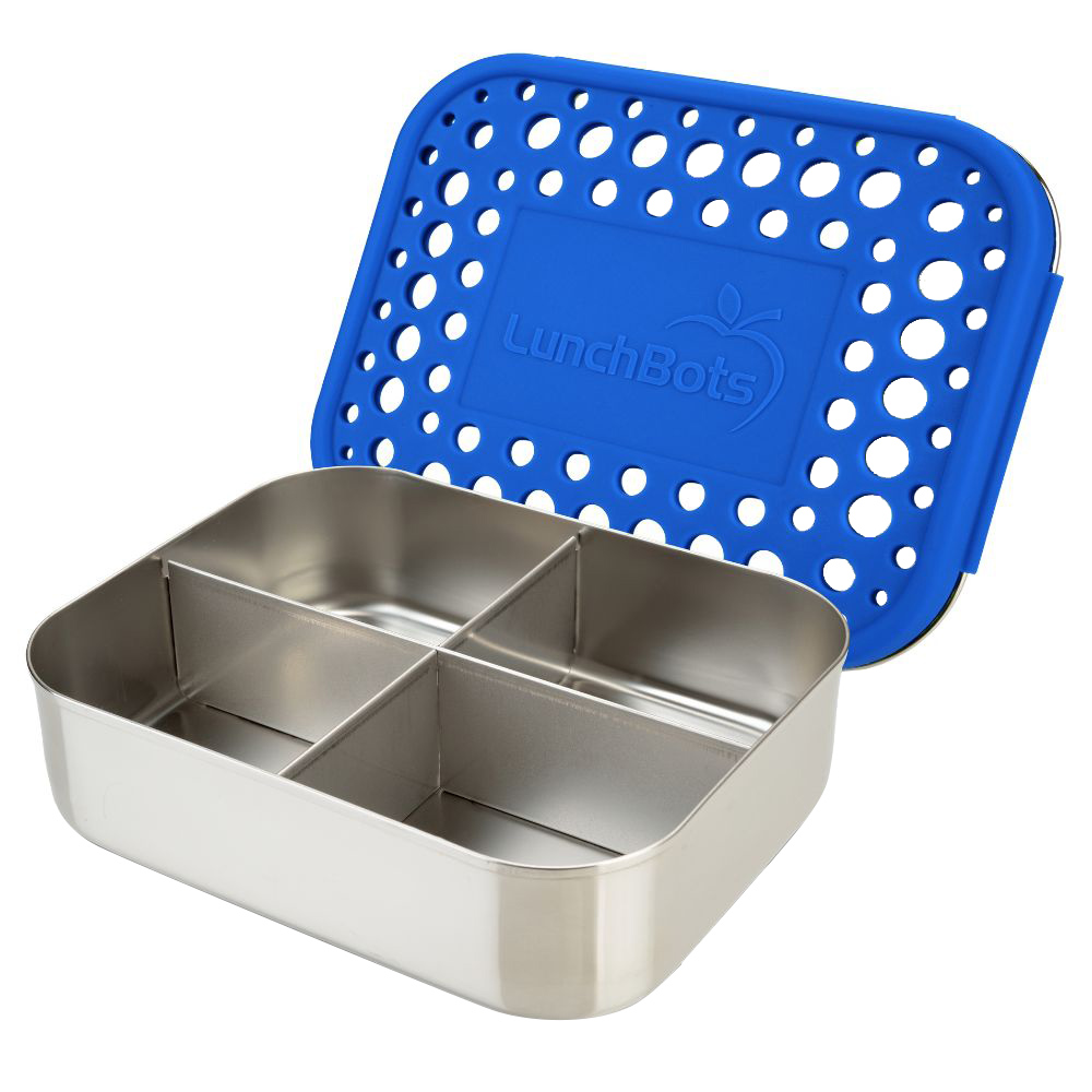 لانشبوتس - صندوق غداء بينتو كواد- 600 مل - أزرق