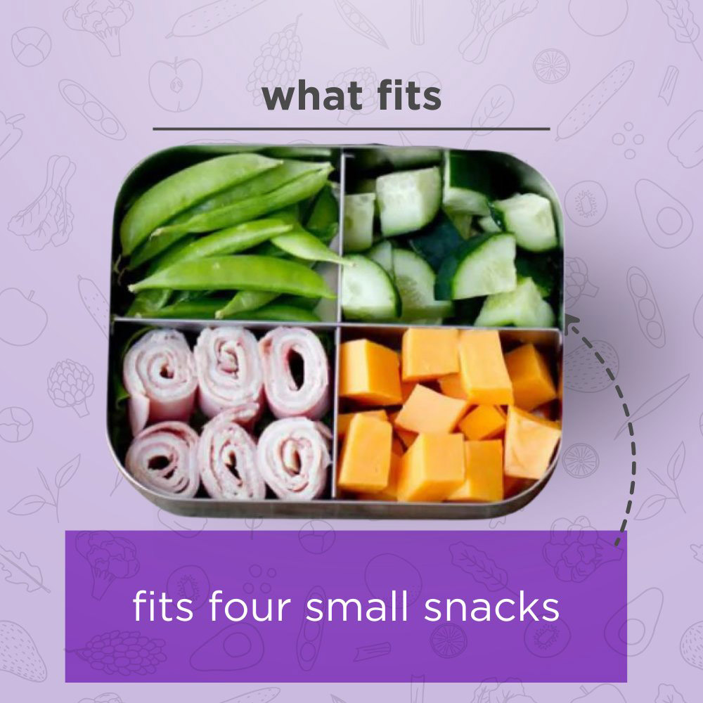 لانشبوتس - صندوق غداء بينتو كواد- 600 مل - أزرق