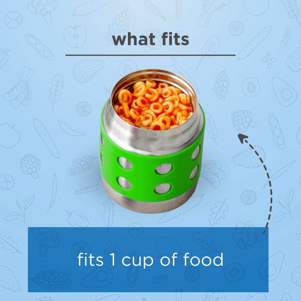لانشبوتس - وعاء حراري دوتس لحفظ الطعام - ستانلس ستيل - 260 مل- اخضر