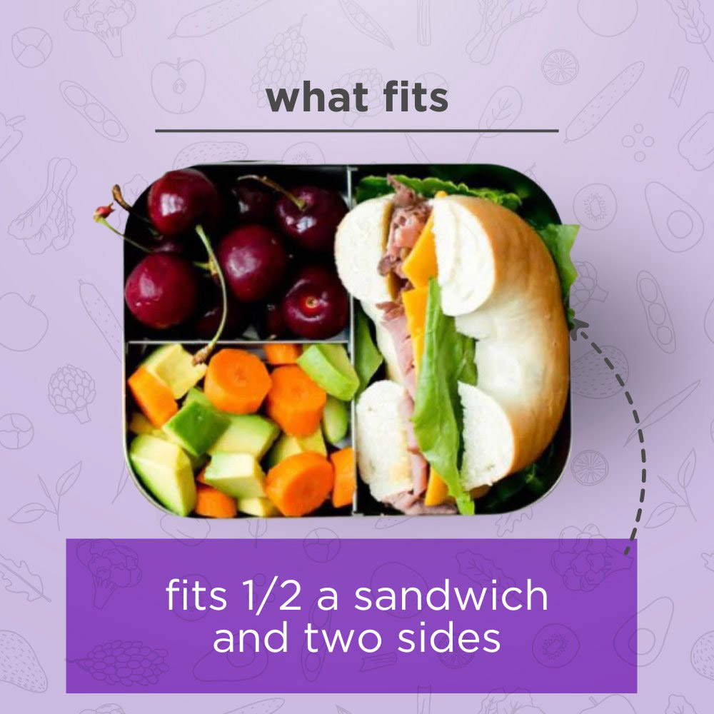 لانشبوتس - صندوق غداء بينتو تريو - 600 مل - أخضر