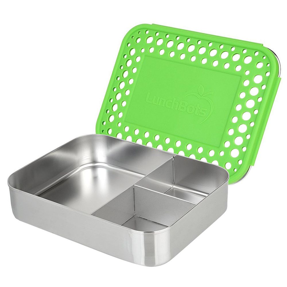 Lunchbots Trio Bento Stainless Steel Lunchbox - 940ml - Green