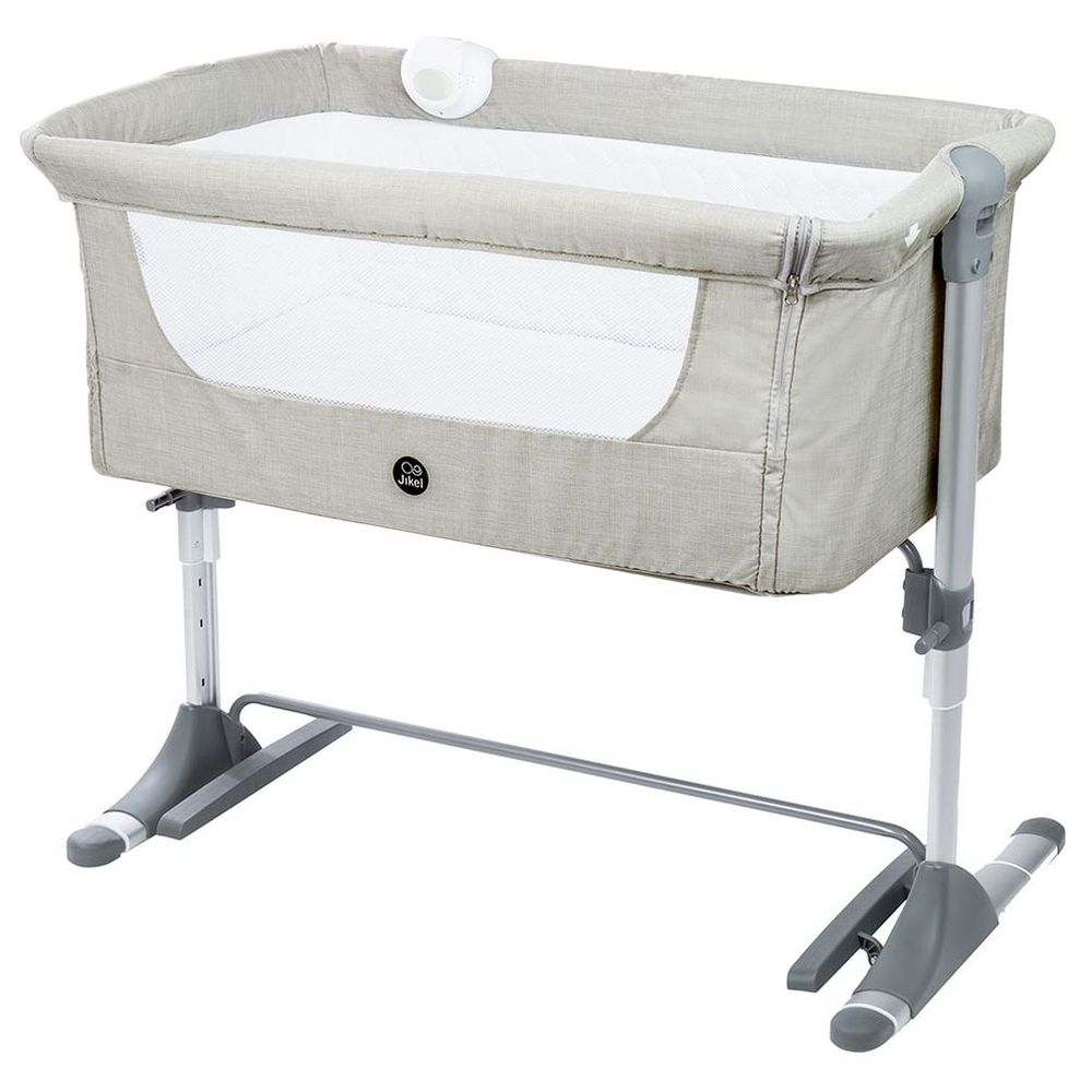 Jikel Nova Bedside Crib Grey