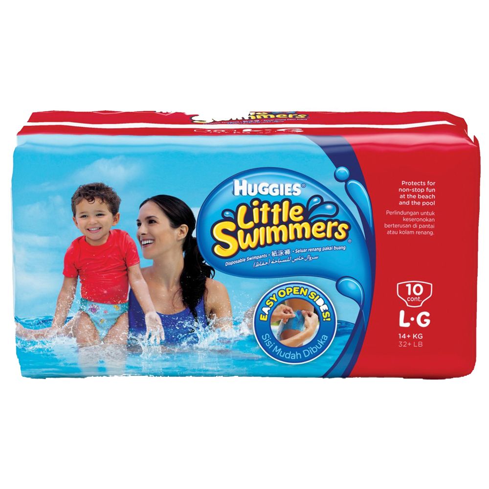 Huggies Little Swimmer Swim Pants Diaper 14kg, Size Large, 10 Swim Pants