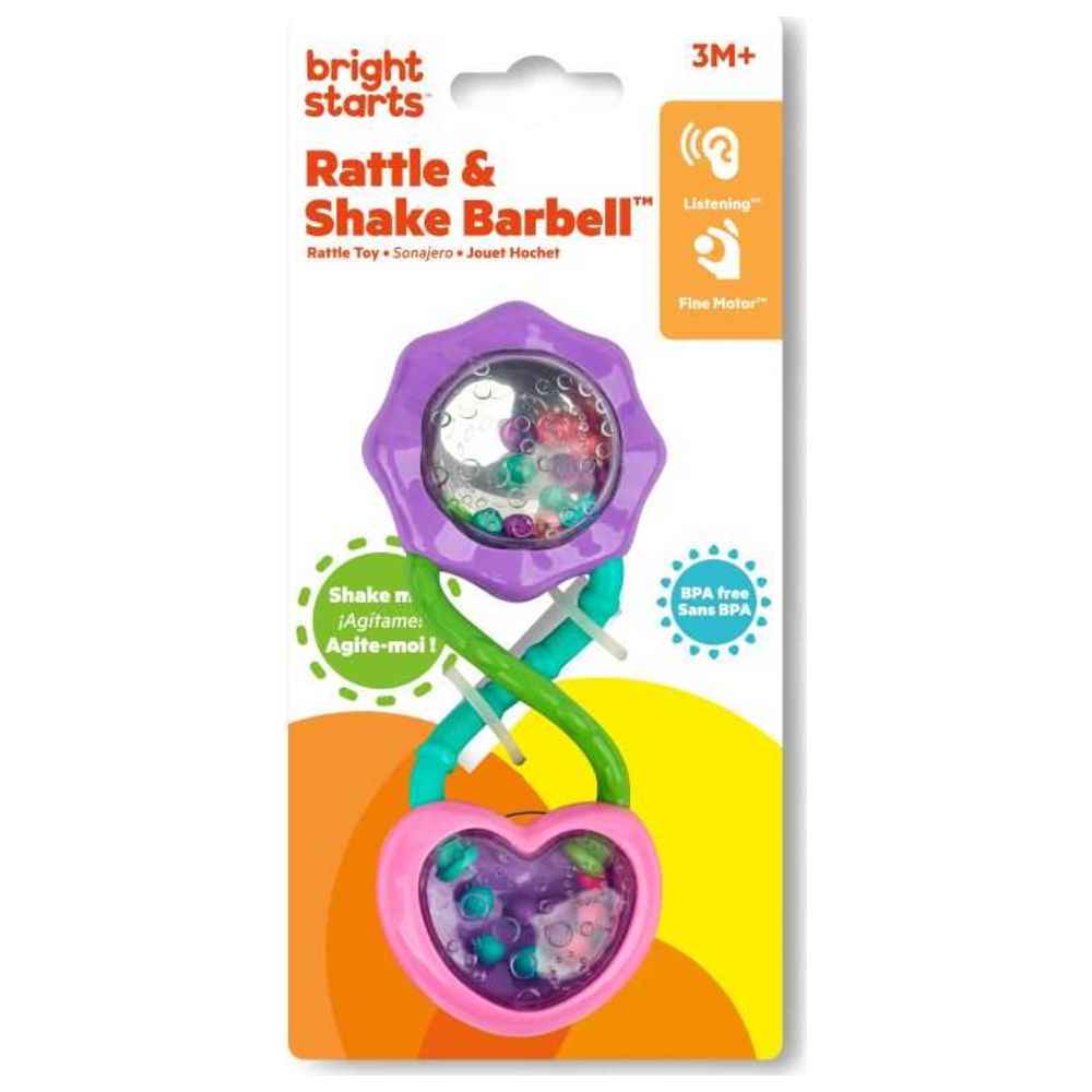 Bright Starts - Pink Barbell Rattle