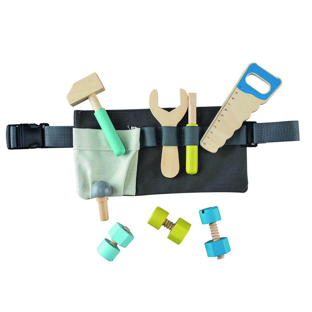 أندرو تويز - مجموعة ألعاب حزام الأدوات الخشبية - 12 قطعة