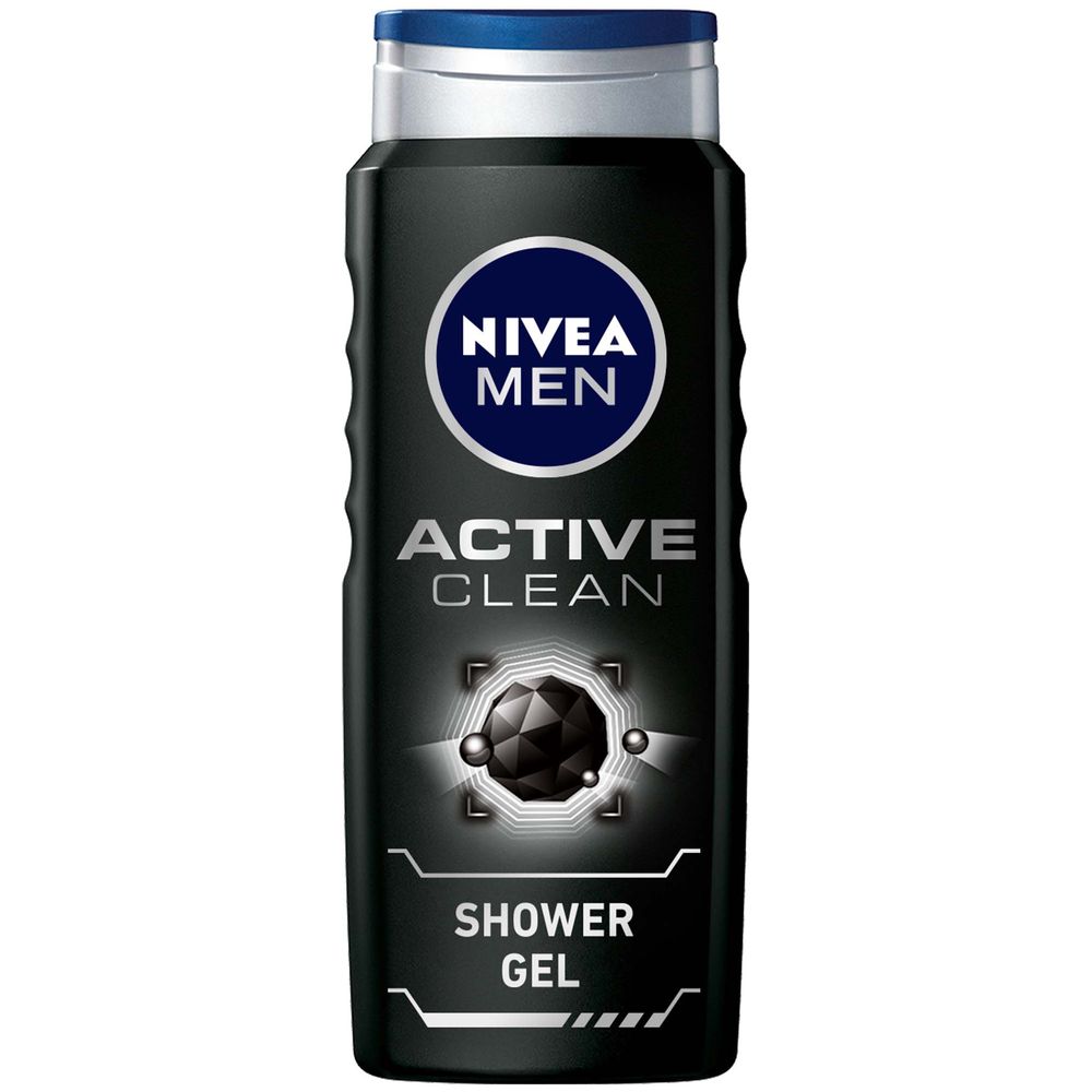 Nivea - 3-In-1 Men Active Clean Charcoal Shower Gel - 500 ml