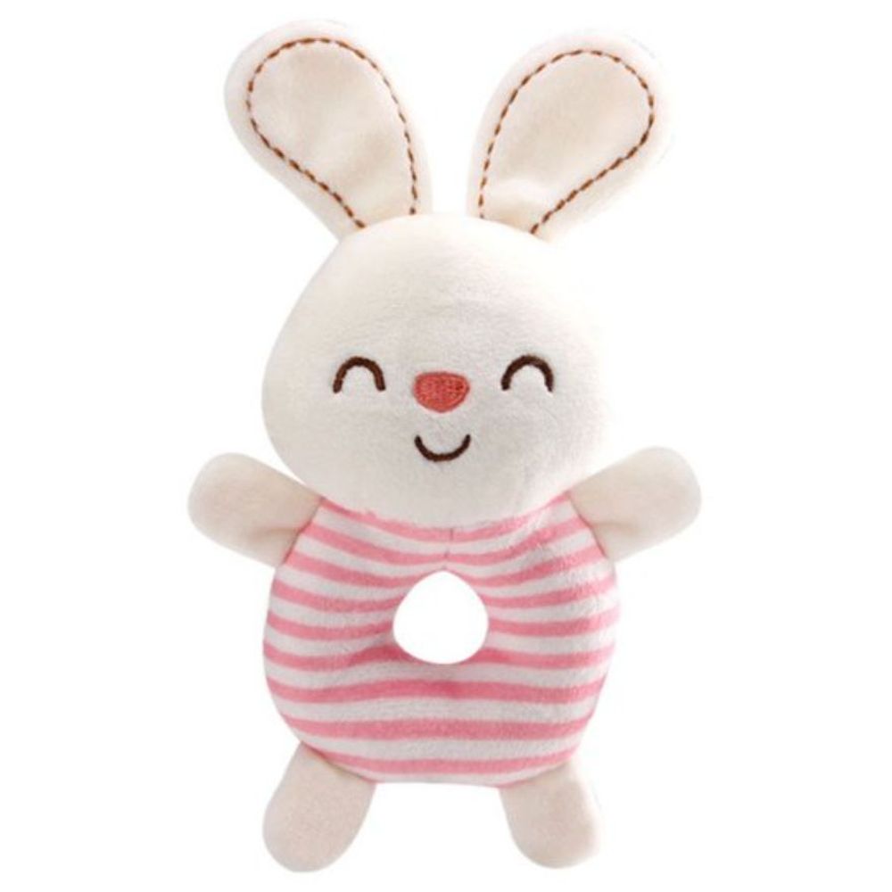 Little Angel Baby Crib Soft Stuffed Rattle Pacifying Toy - Bunny - Pink