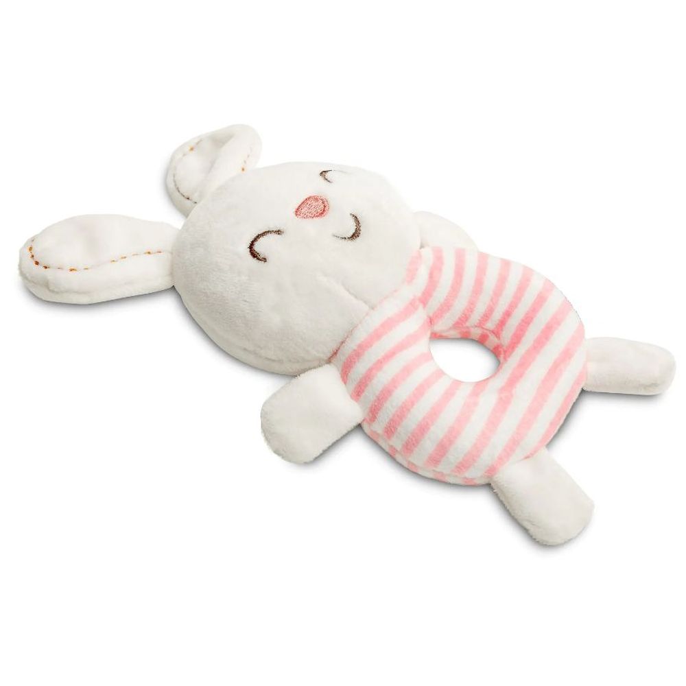 Little Angel Baby Crib Soft Stuffed Rattle Pacifying Toy - Bunny - Pink