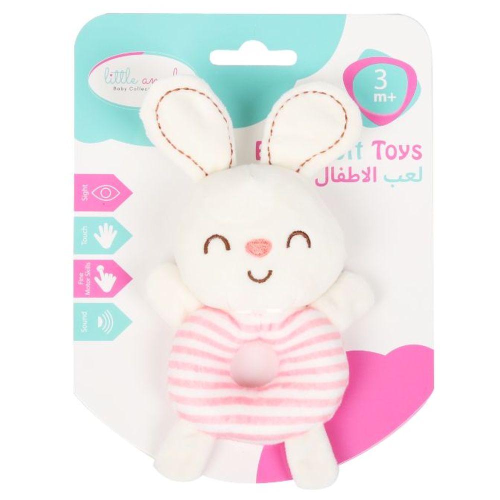 Little Angel Baby Crib Soft Stuffed Rattle Pacifying Toy - Bunny - Pink