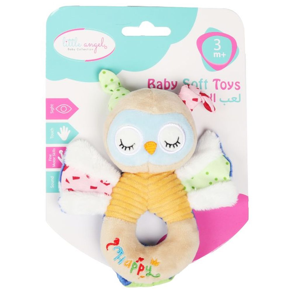 Little Angel Baby Crib Soft Stuffed Rattle Pacifying Toy - Owl