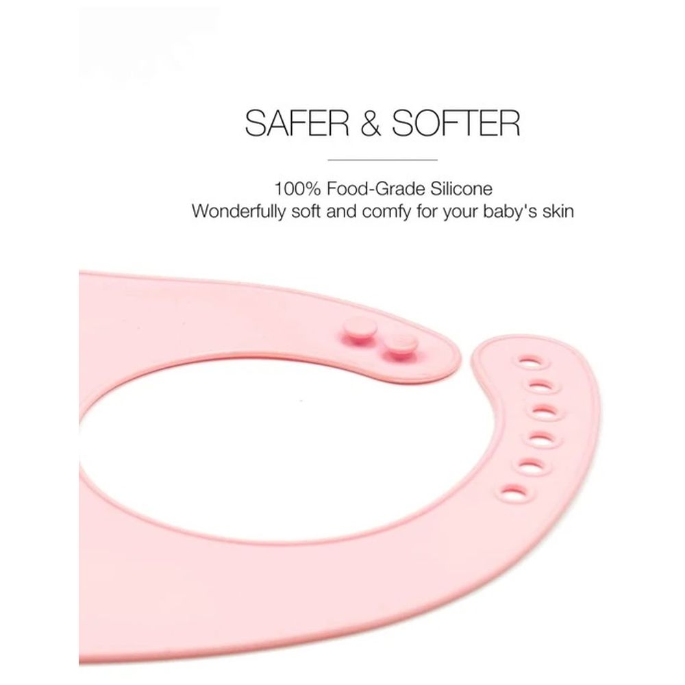 Little Angel I'M So Cute Silicone Baby Bib For Infant - Pink/White